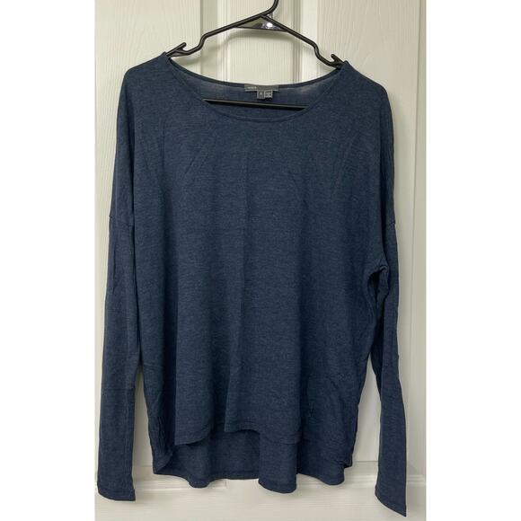 Vince Dolan sleeve blue top small oversized super soft cozy long sleeve blouse - Picture 1 of 3